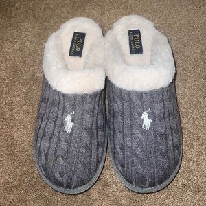 Polo Ralph Lauren Womens Slippers Grey Size 8 Slippers